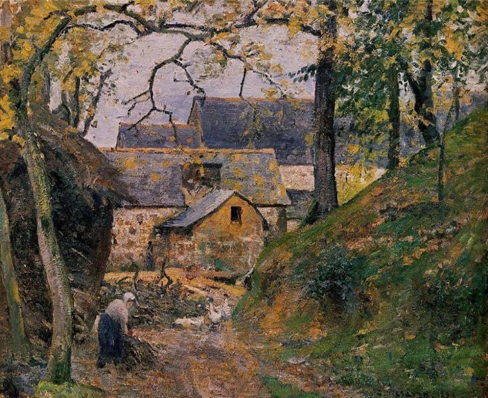 Camille Pissarro Farm at Montfoucault, 1874 📸Pinterest