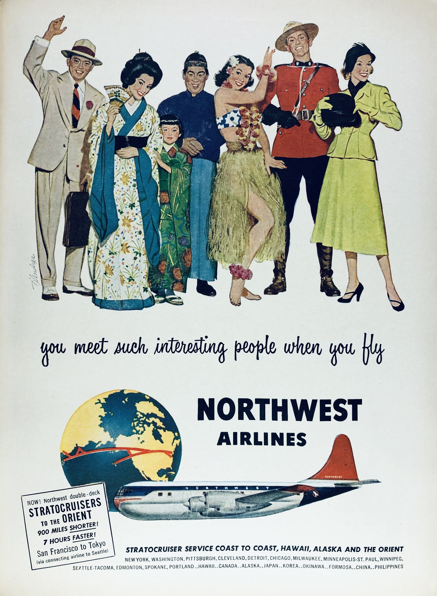 MCM Travel Poster, for Northwest Airlines.
