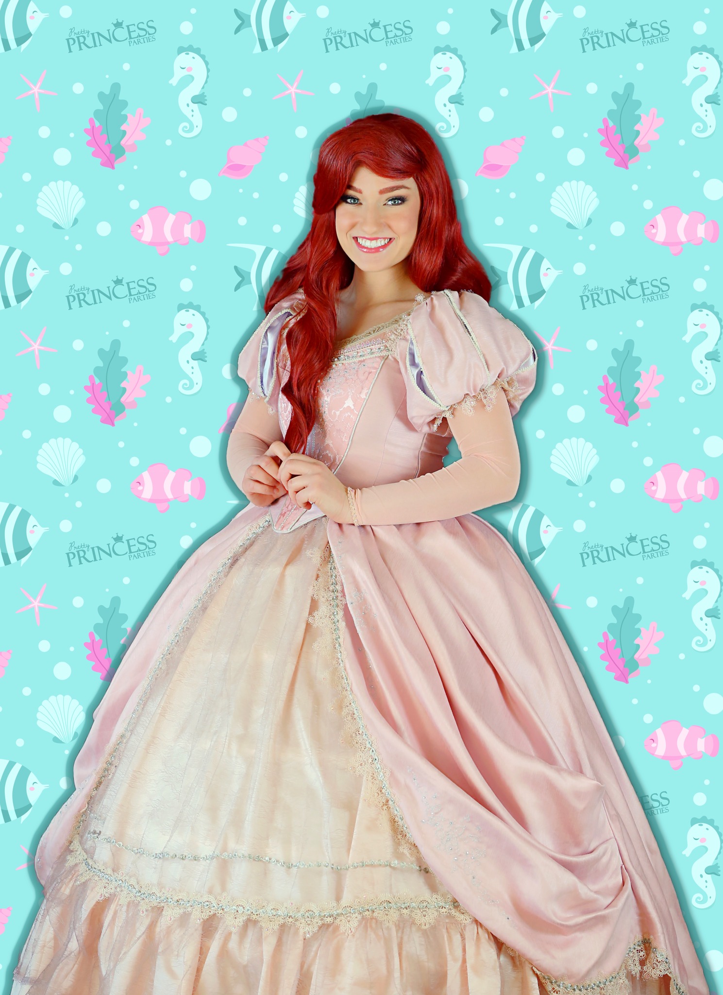 open lace back dress Disney Q Posket Mini Figure Ariel Princess Dress B (Pink Dress) 14 cm