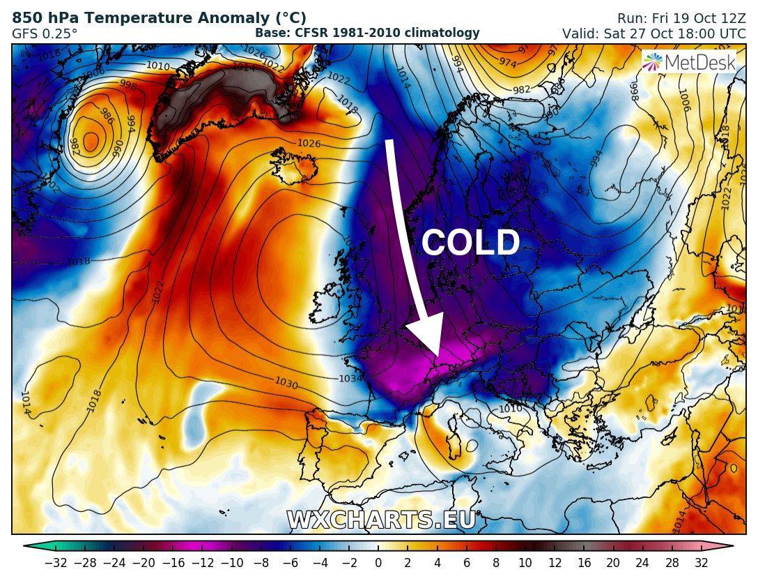 wxcharts.com - GFS is going heavy on the Arctic blast next...