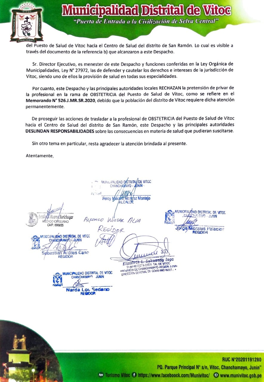 Municipalidad Distrital... - Municipalidad Distrital de Vitoc