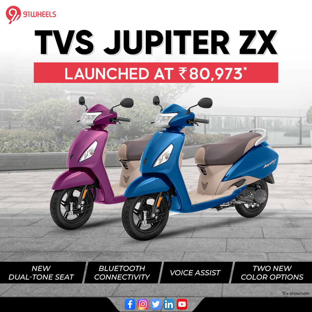 J ピック TVS Motor Company has recently launched the new TVS Jupiter ZX in