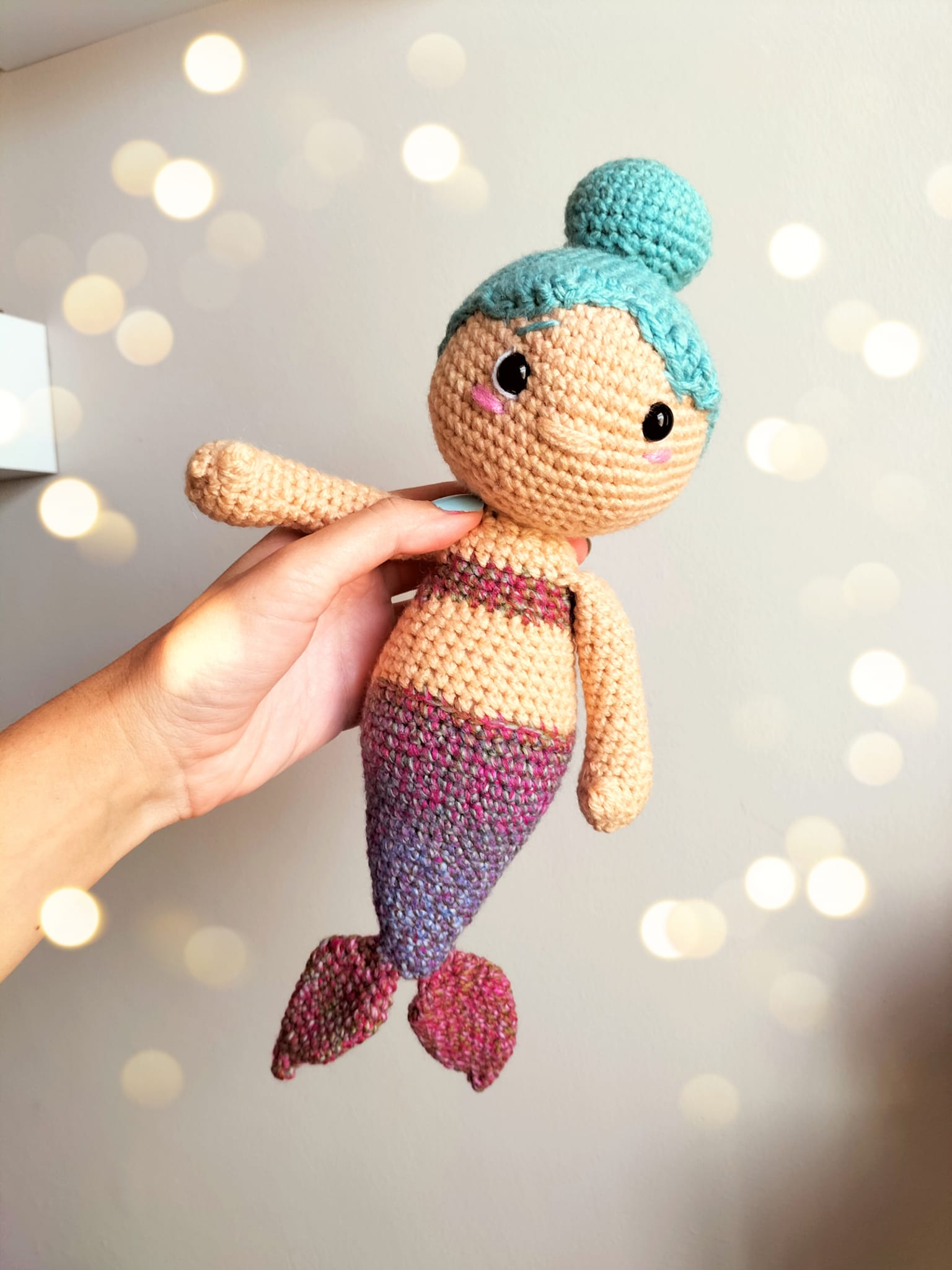 Mermaid knitting pattern completed