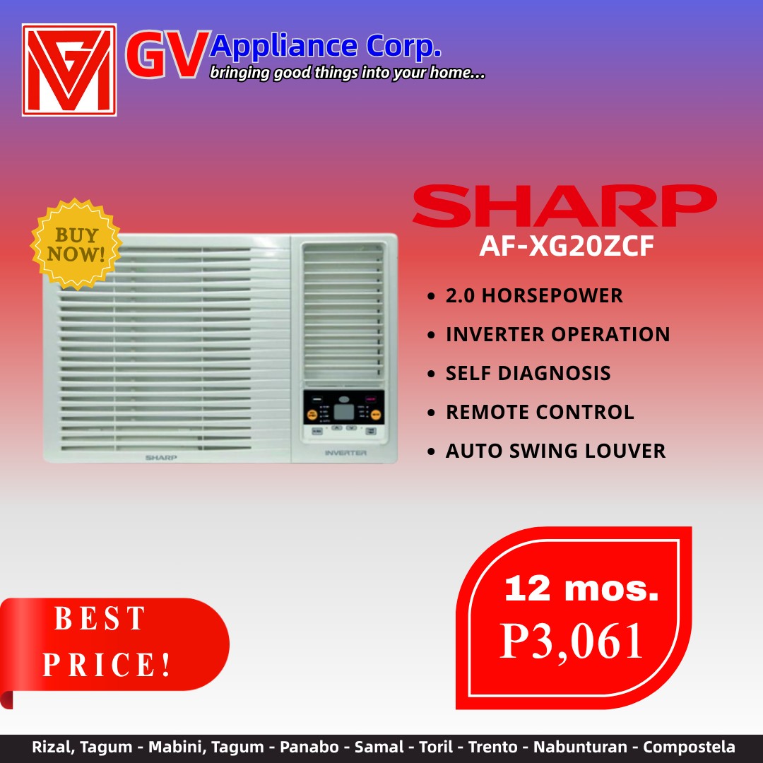 Available at GV Appliance - Toril or call us on 0938 101 9987 Get