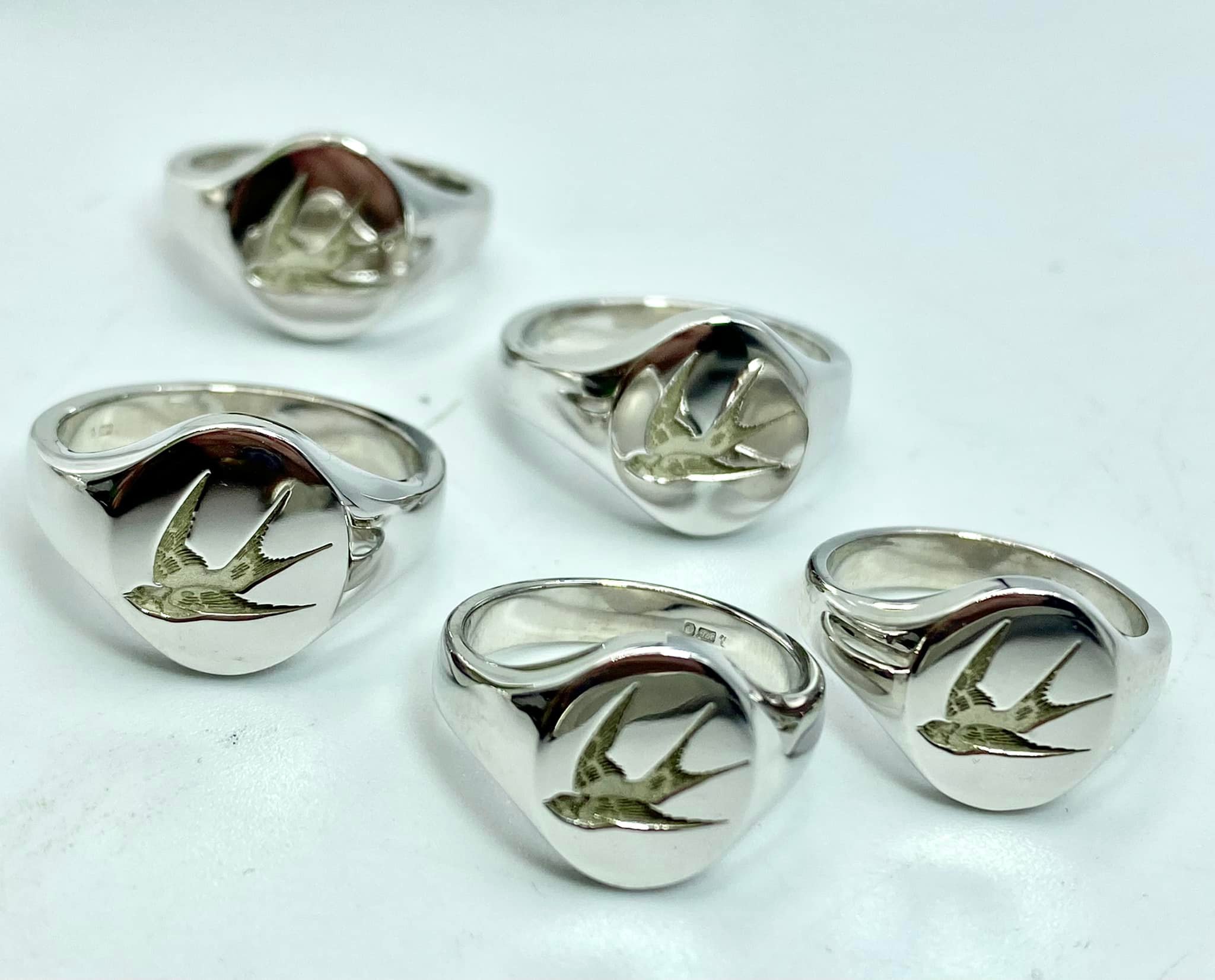 Five golden rings button sets inspired by birds