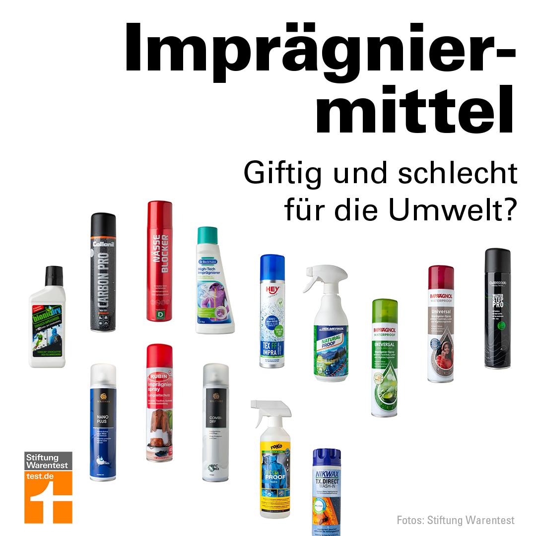 www.test.de/impraegniermittel Wir haben 14 Imprägniermittel getestet, darunter elf Sprays und drei Mittel für die Anwendung in der Waschmaschine. Sechs Produkte sind empfehlenswert: drei Sprays und d