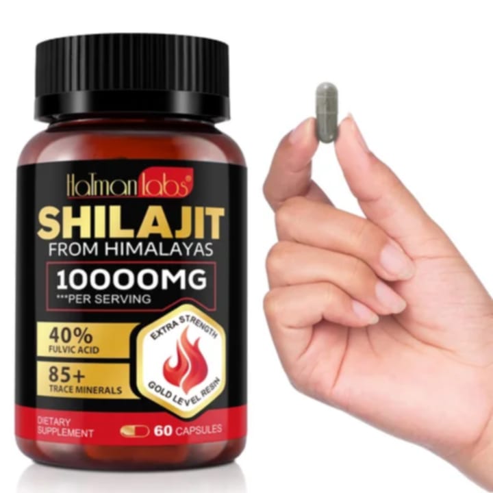 3 X Himalaya Shilajit 10000 Mg - Booste énergie, Endurance, Immunité, Cerveau, 60 Gélules, Bio