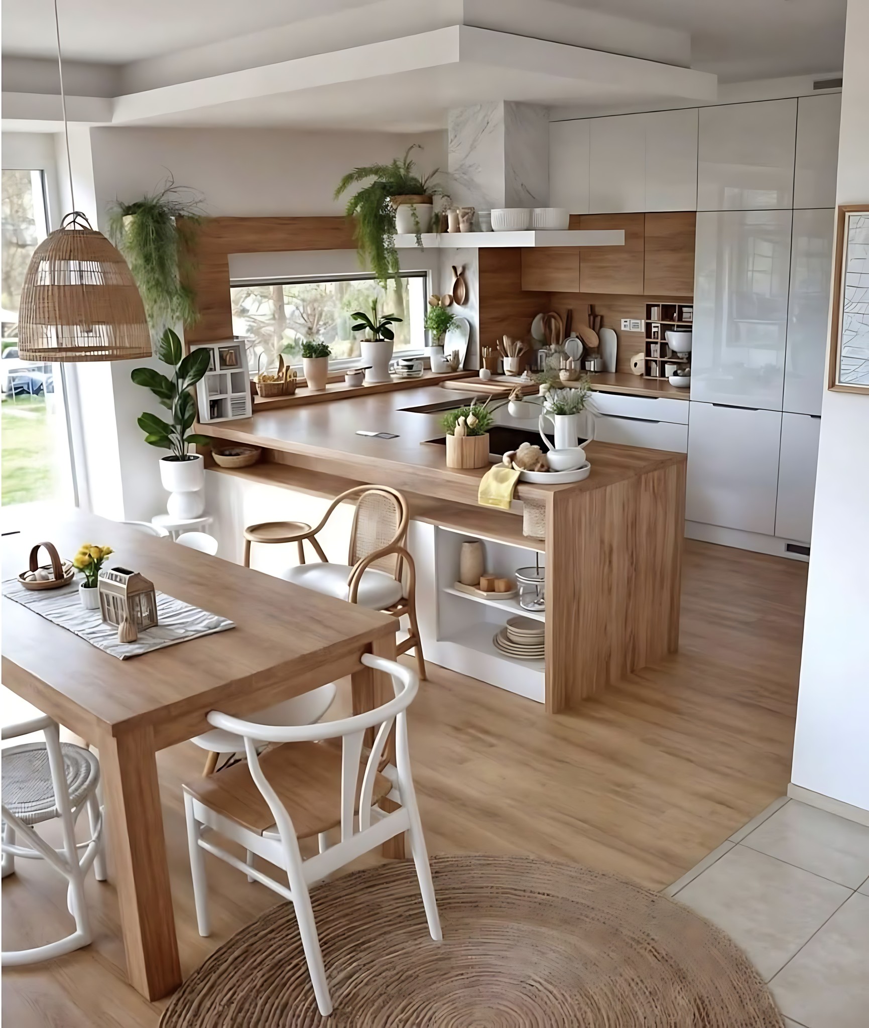 Young - a bright, modern kitchen and dining area. The design focuses on ...
