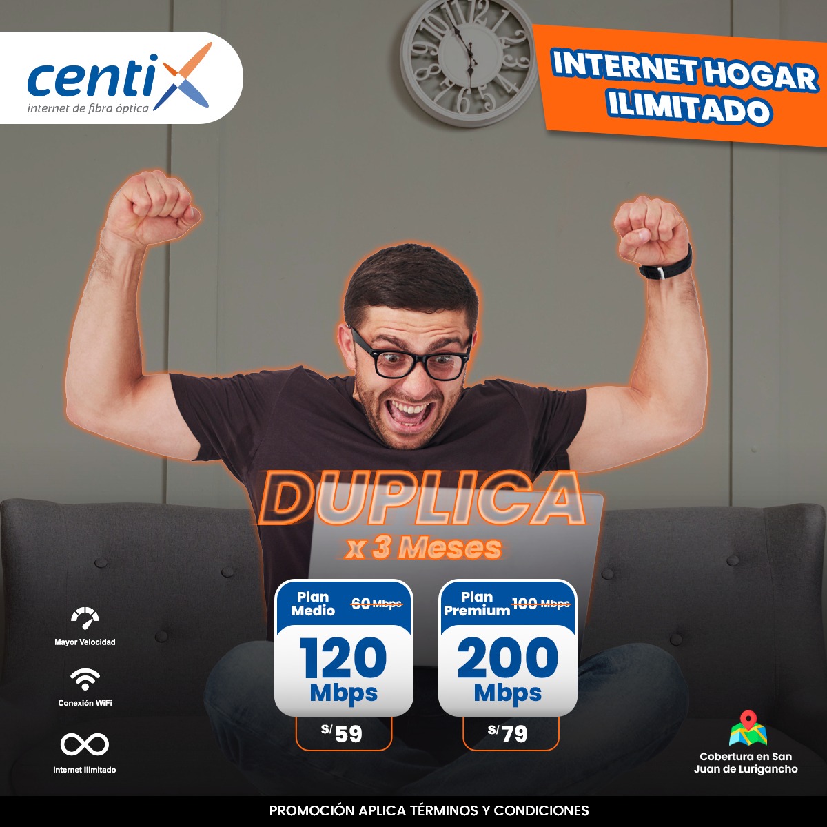 Centix Perú - 🚀 ¡Duplicamos la velocidad para tu hogar! 🌐... | Facebook
