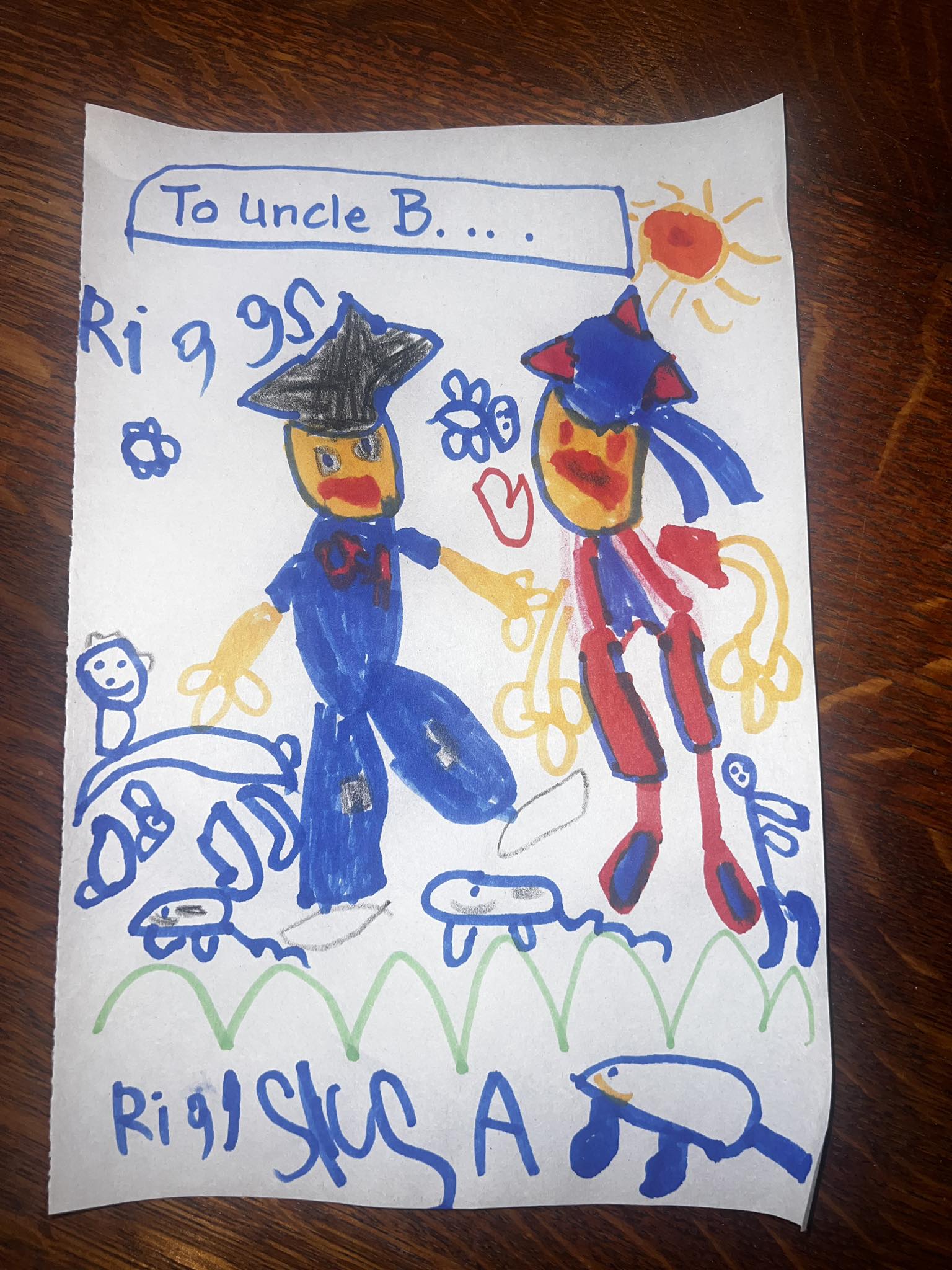 Brandon - Sat beside my nephew Riggs today as he made this drawing for ...