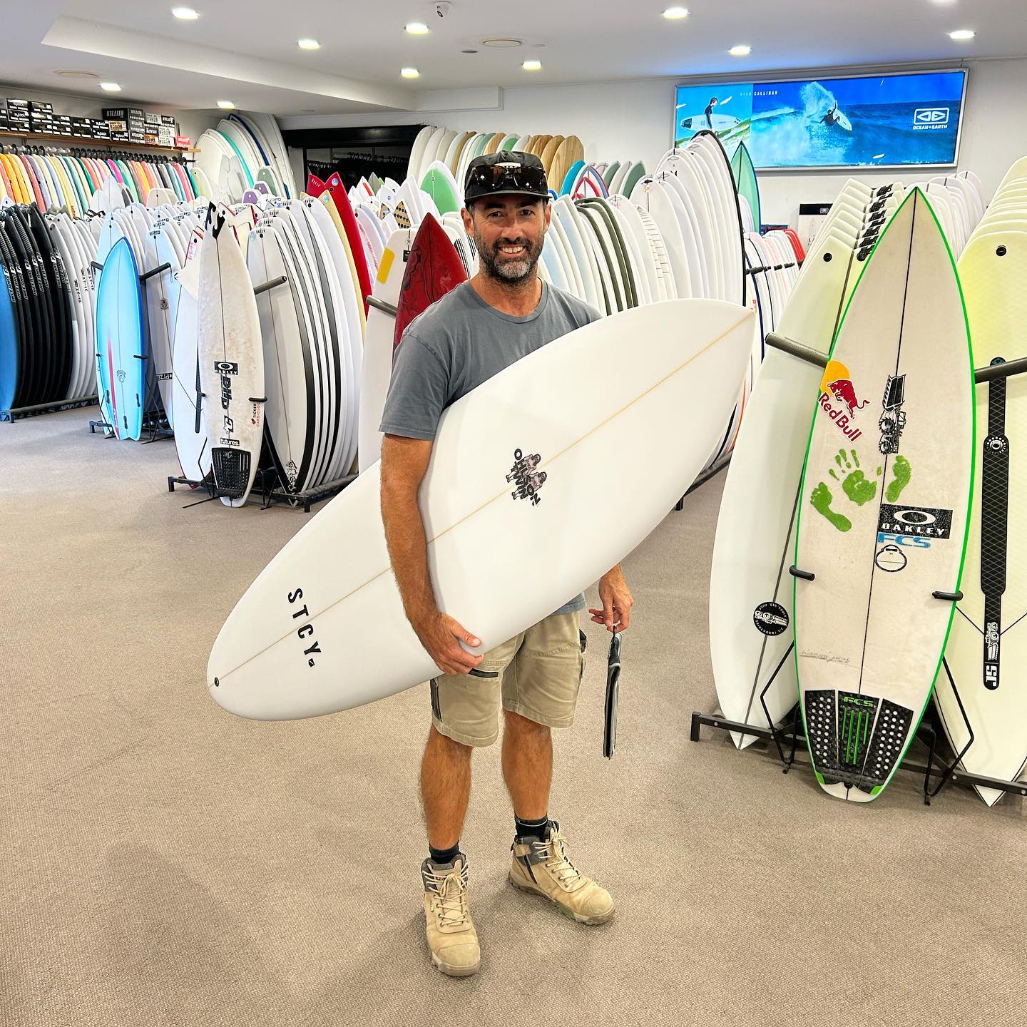Grateful for custom longboard from Ryan Engle after winning