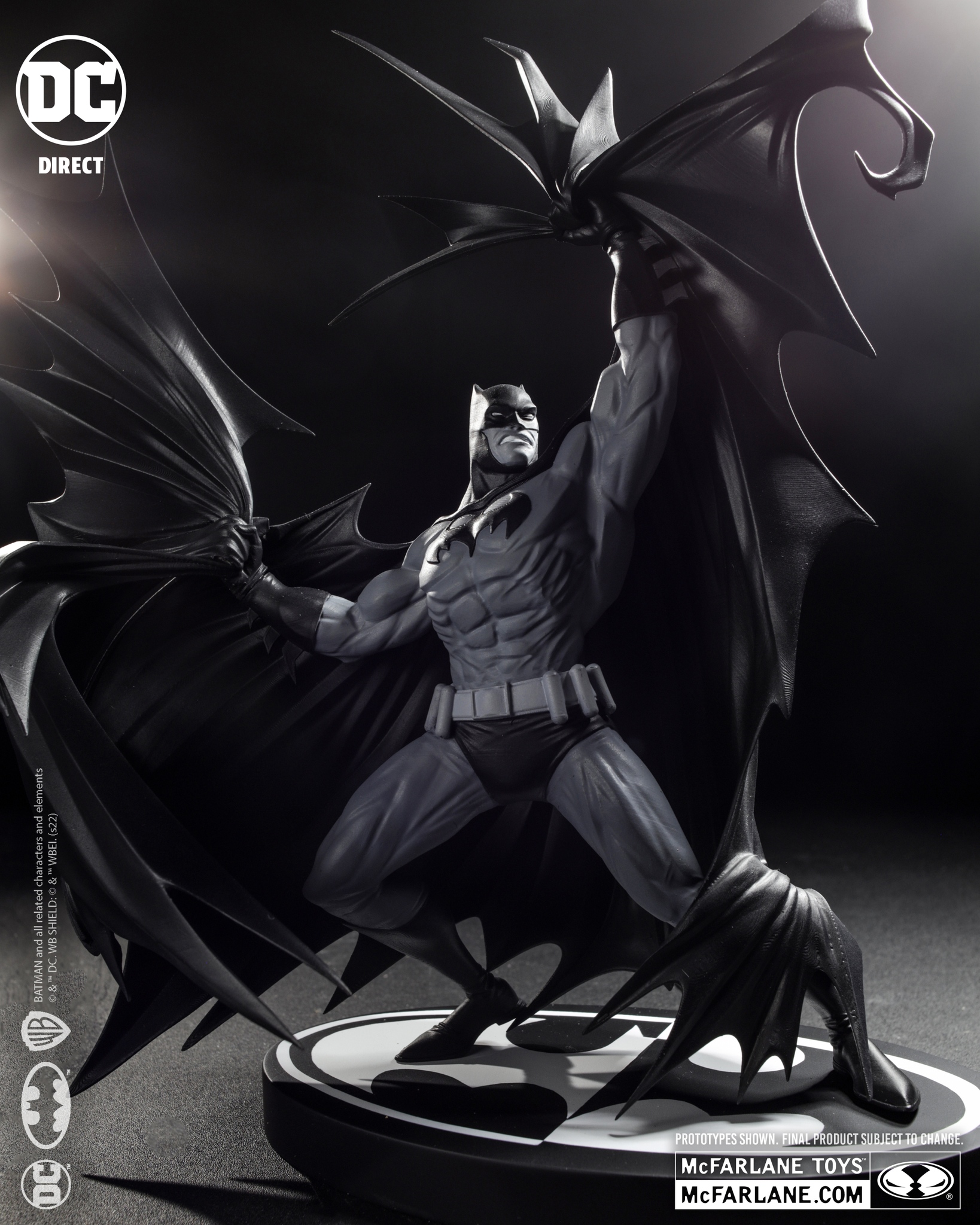 Batman black and white statue sculpted for DC Direct