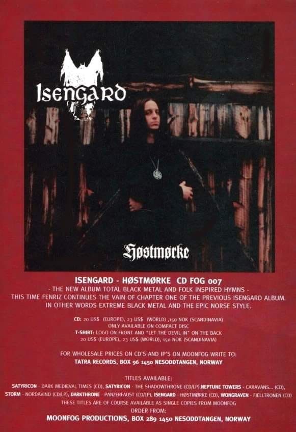 July 3rd, 1995 The second ISENGARD album, 