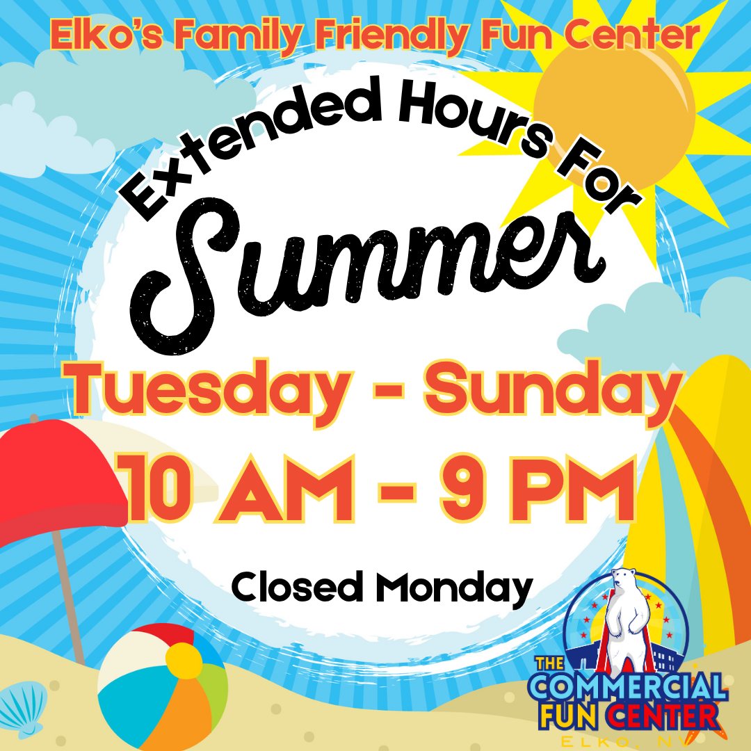 ☀️ SUMMER HOURS ARE HERE! 🎉 The... - Commercial Fun Center | Facebook