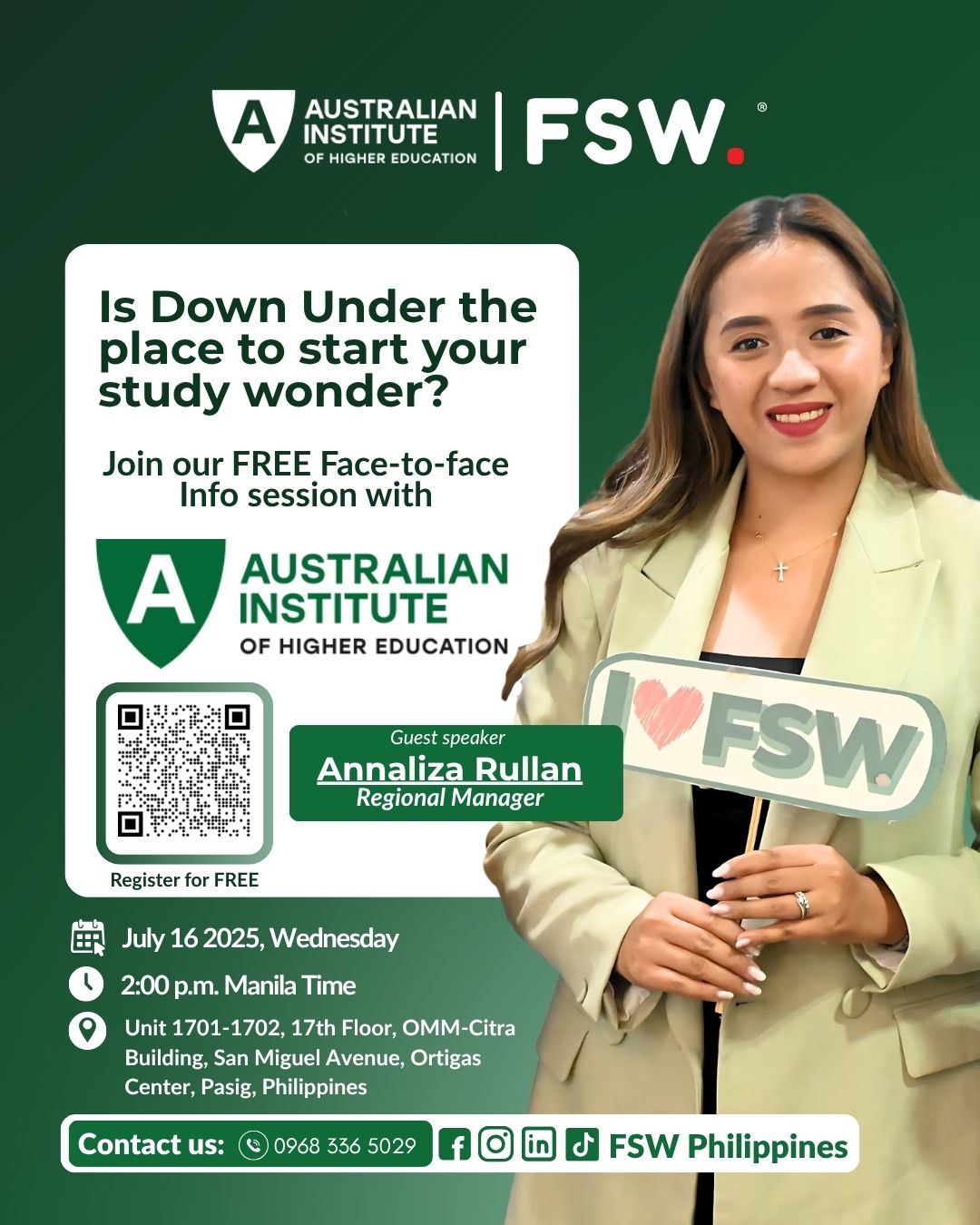 🇦🇺 Is Down... - FSW Philippines Education & Visa Services | Facebook