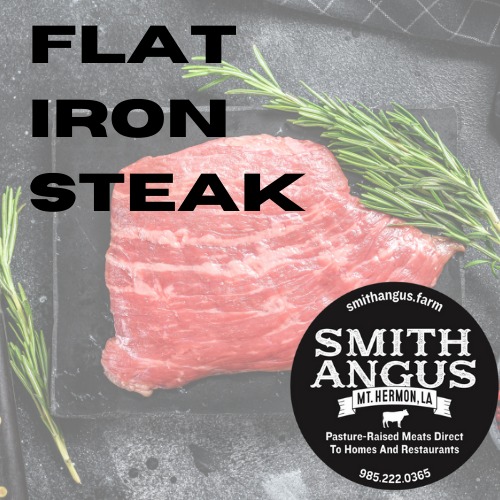 Smith Angus - Flat iron steak has an intense beef flavor,...
