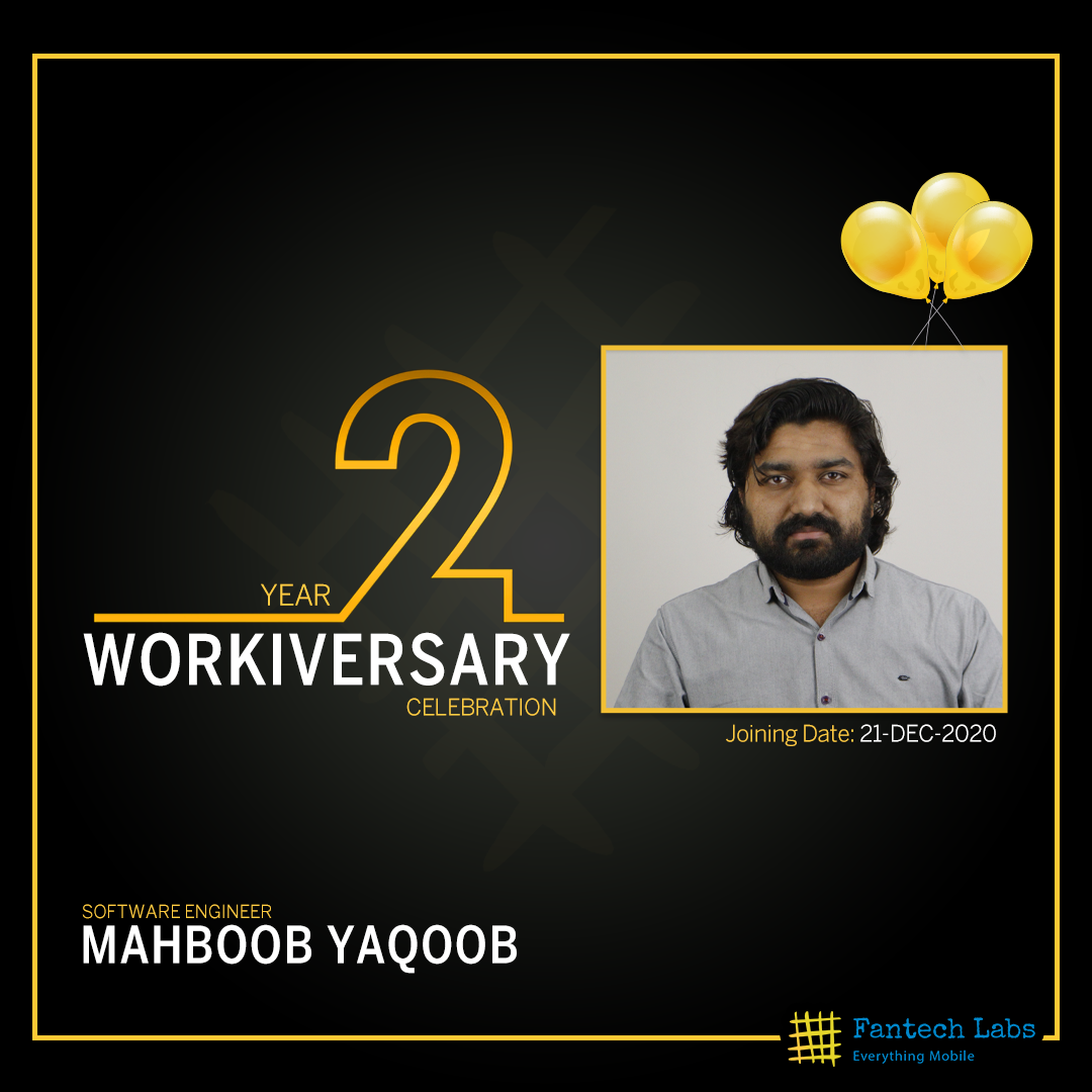 Fantech Labs - Congratulations Mahboob Yaqoob on your 2...