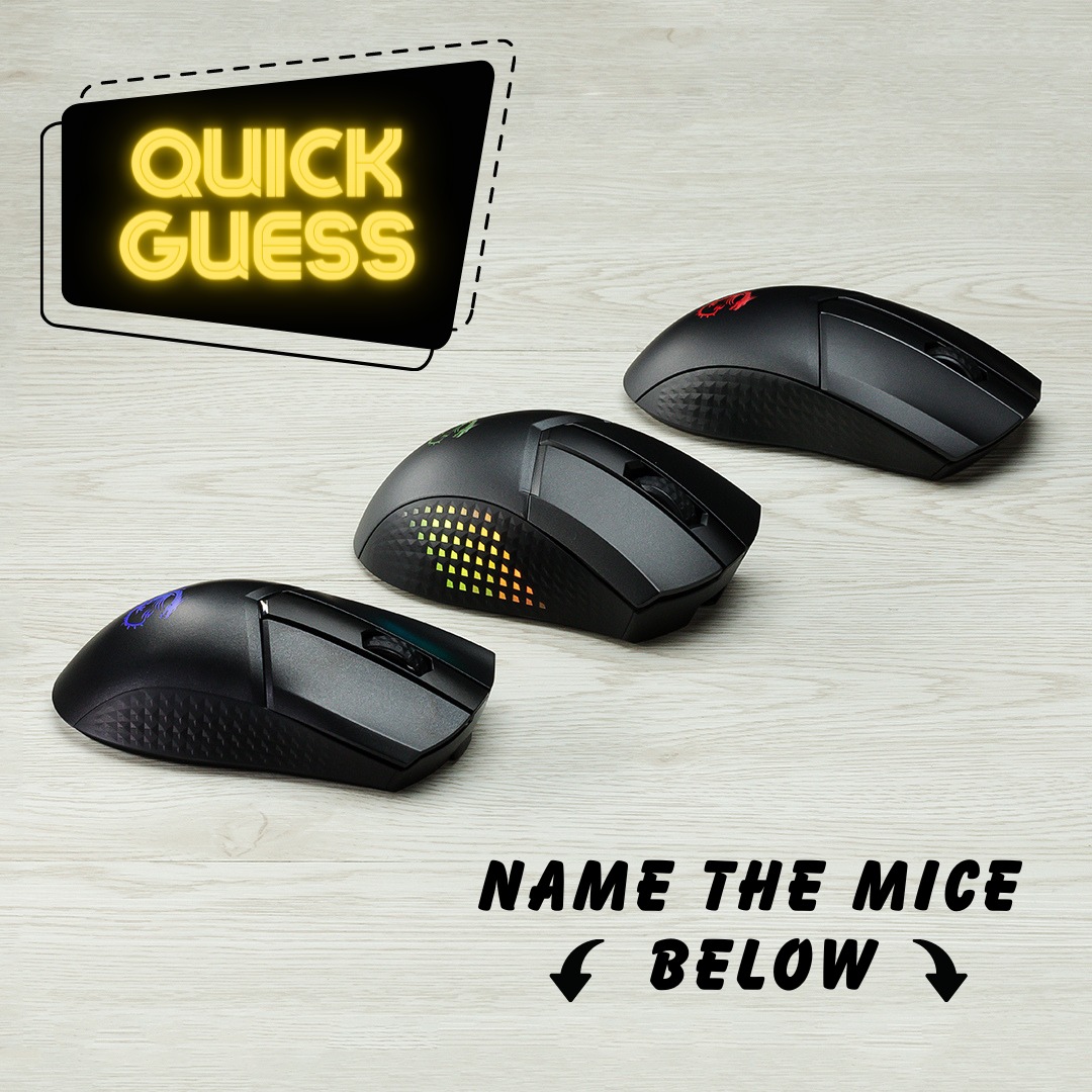 MSI Gaming - Quick guess: name the mice from left to...