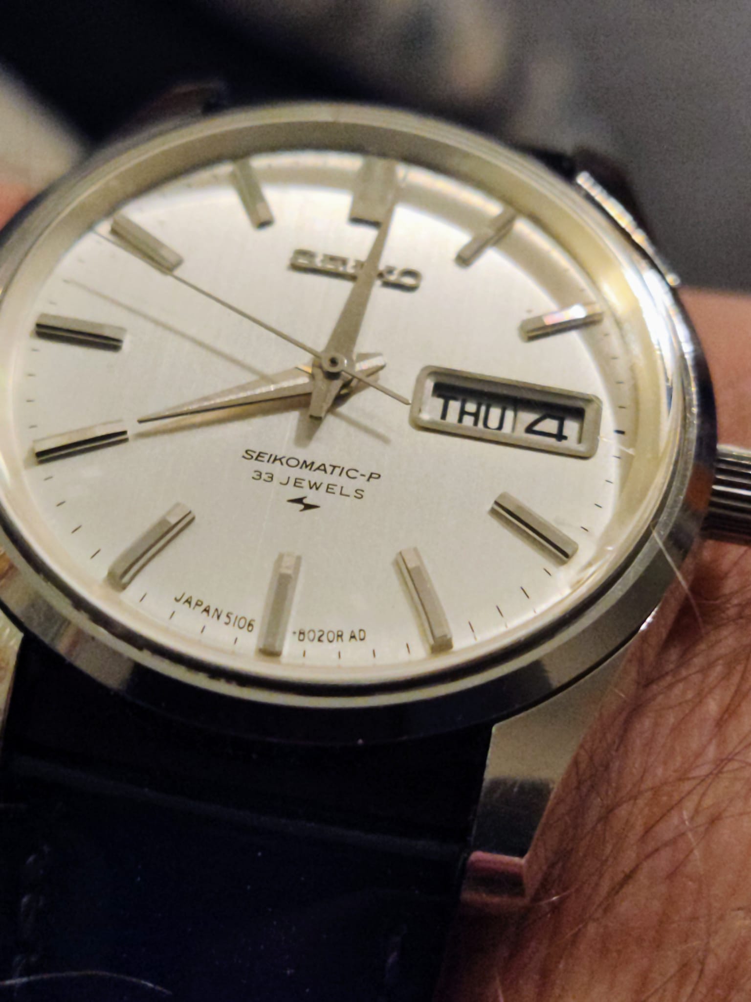 1968 Seiko watch with unique dial and handset