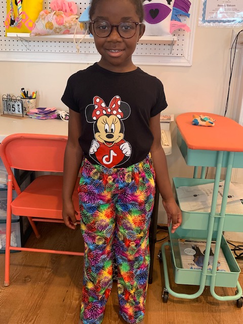 Molly's first patchwork pants sewing project