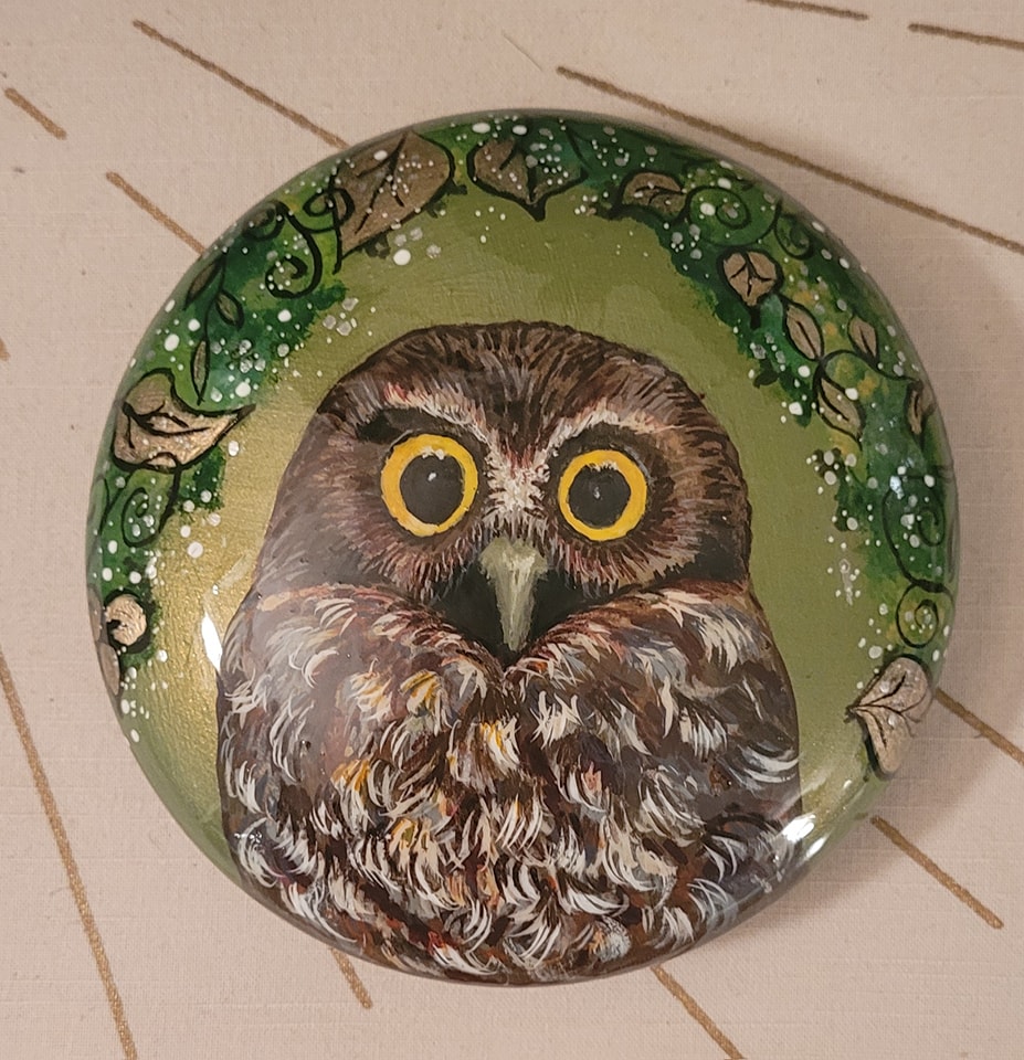 This beautiful whimsical Ruru is... - Rocks and Art NZ | Facebook