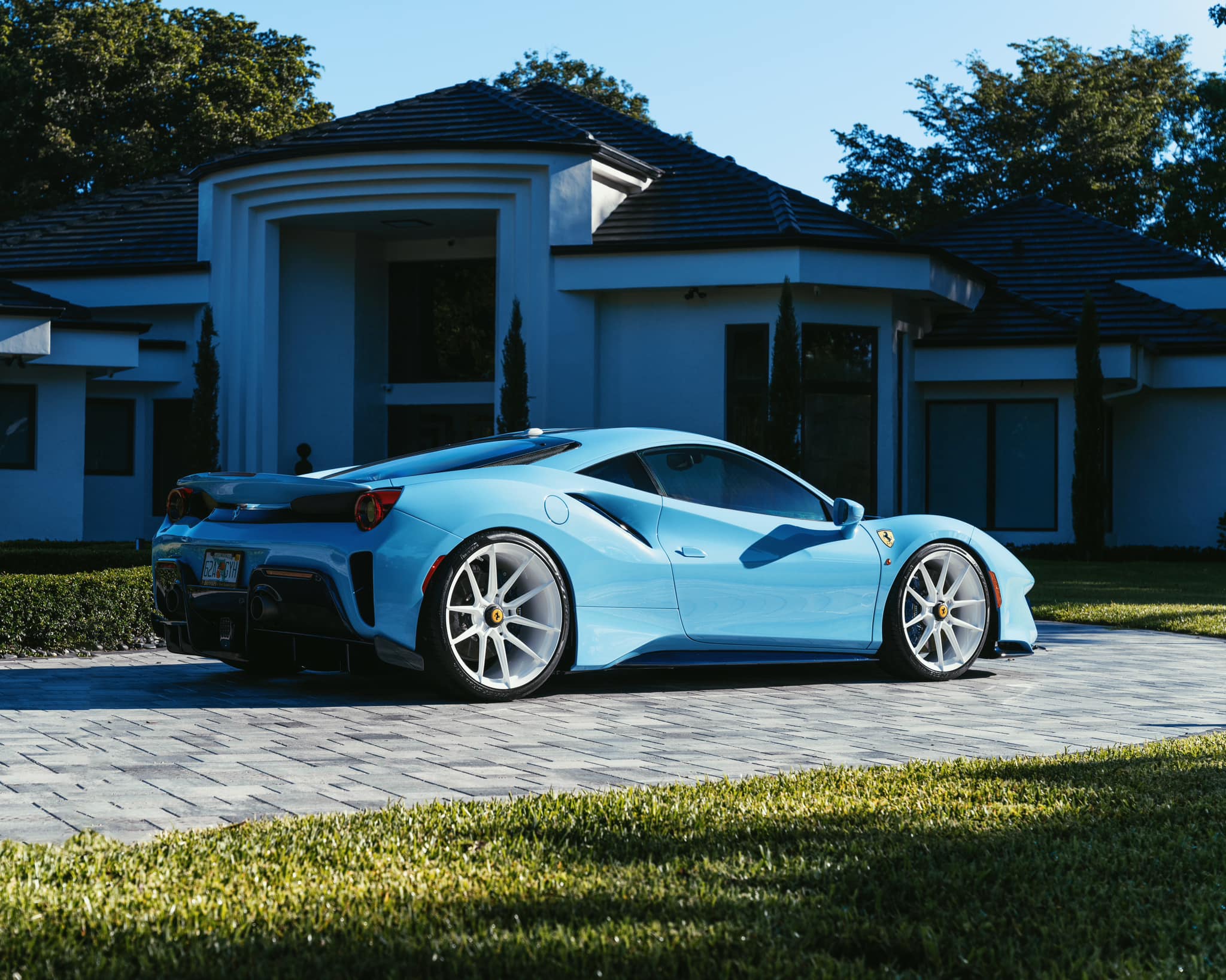 Ferrari 488 Pista with Novitec NF10 wheels in Miami White