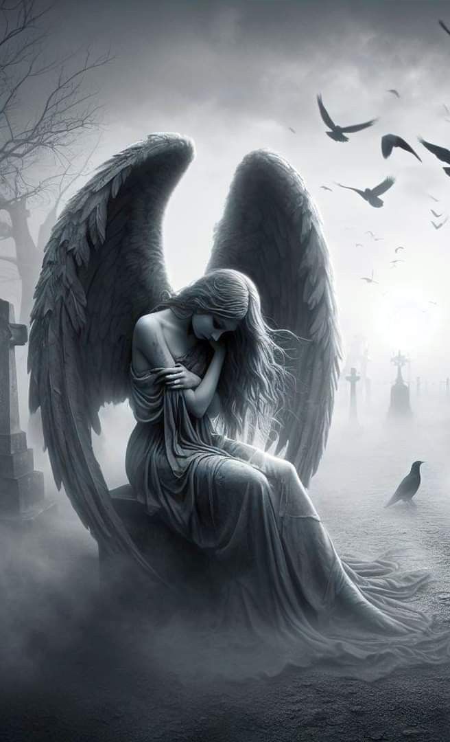 A broken angel's shattered heart and lost wings