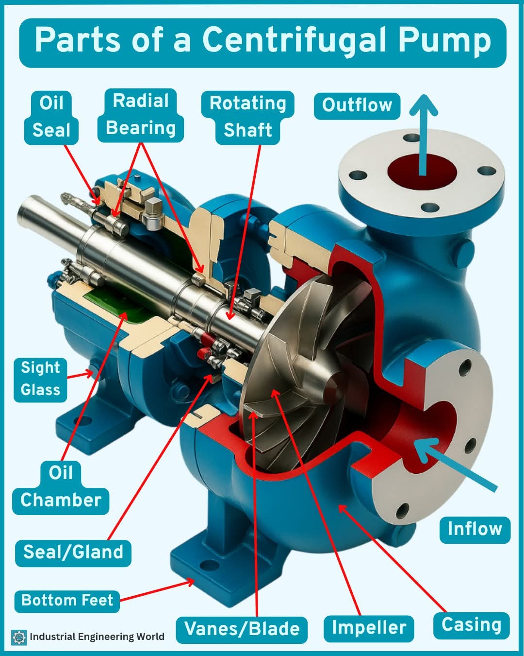 Industrial - Parts of a Centrifugal Pump 👍 👉 Centrifugal pumps are the ...