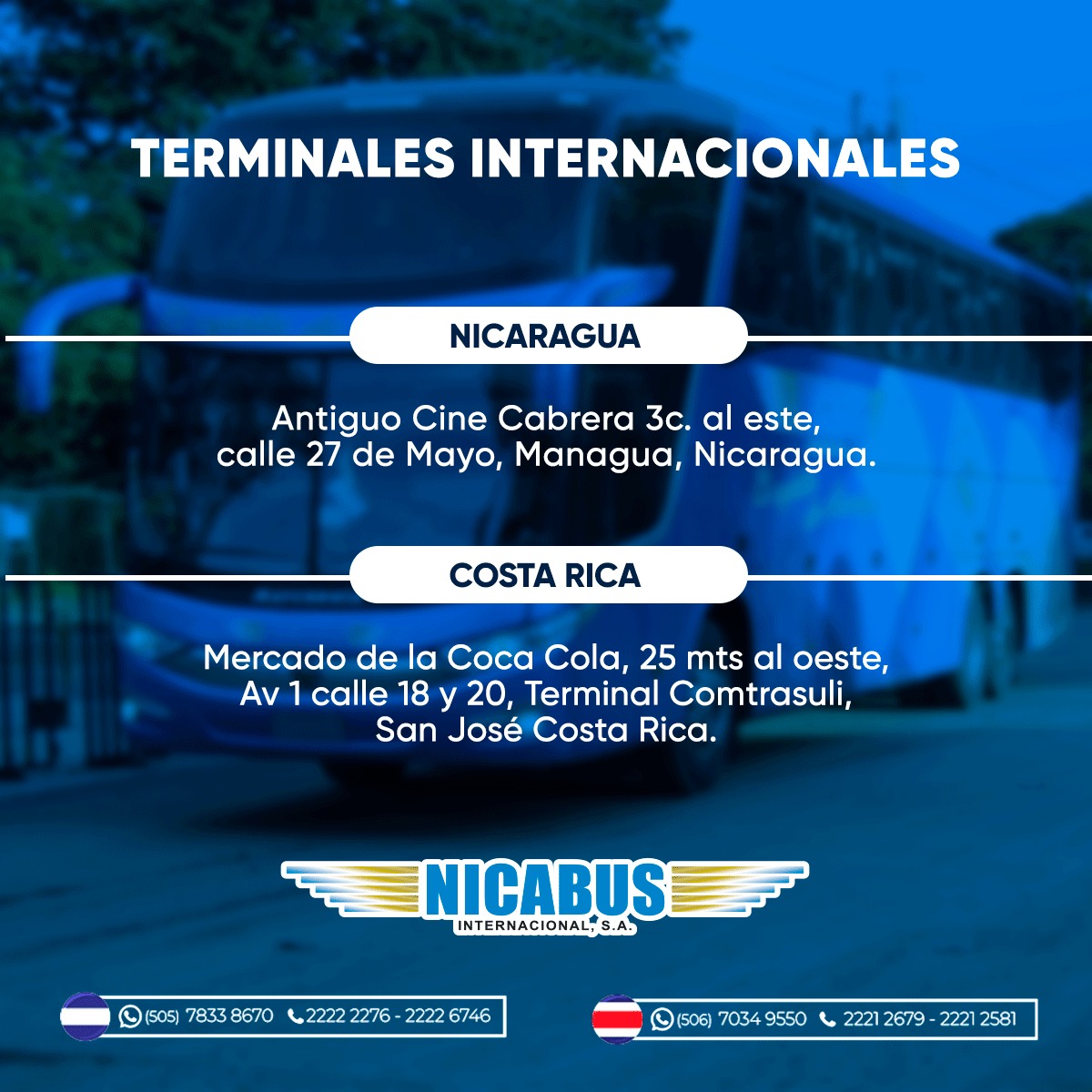 Nicabus - Nueva terminal en Costa Rica a partir del 1 de mayo 2025 ...