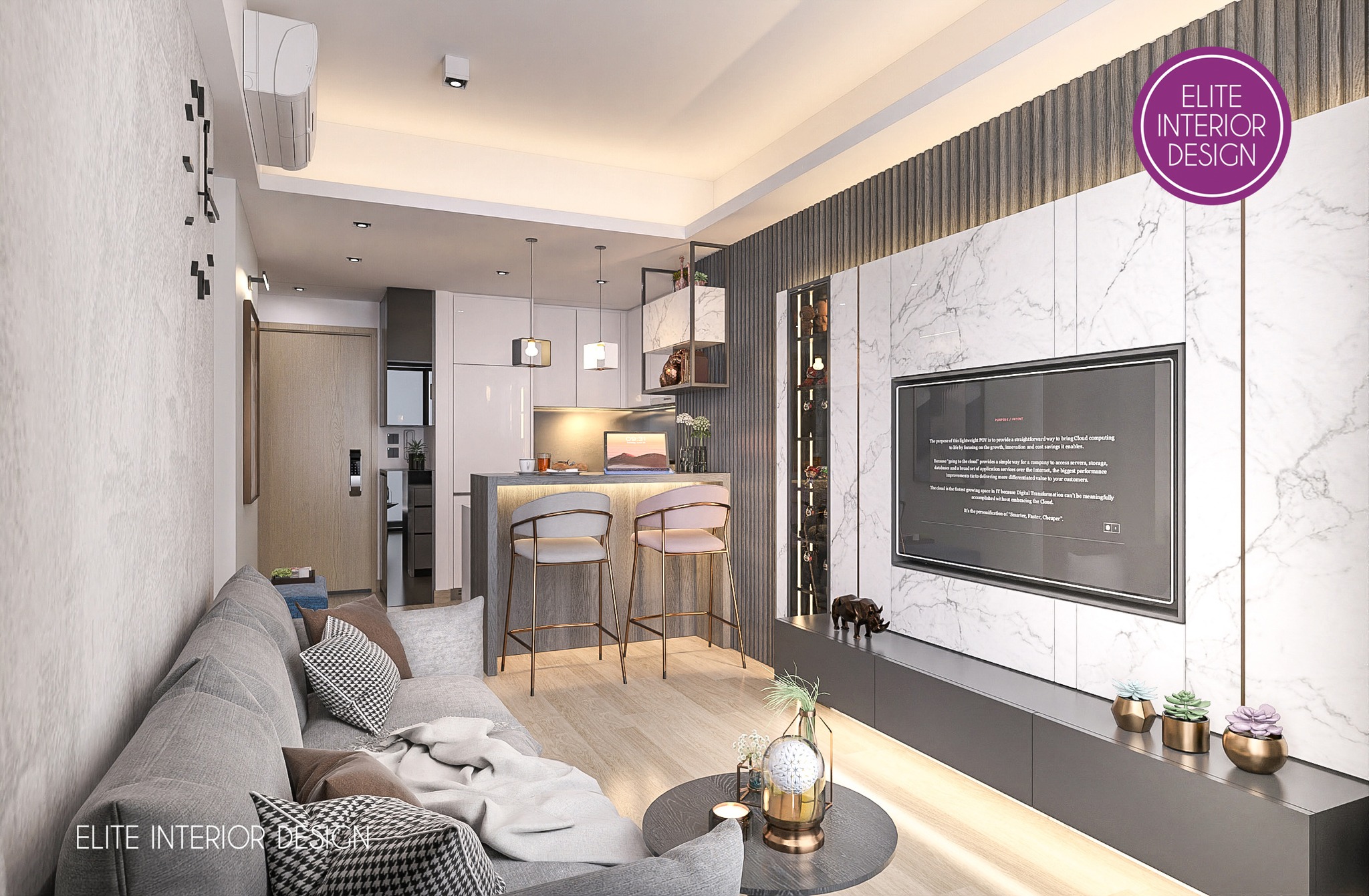 【家庭式中島吧檯 享受親子共餐的美好時光】916呎 #山水盈... - Elite Interior Design | Facebook