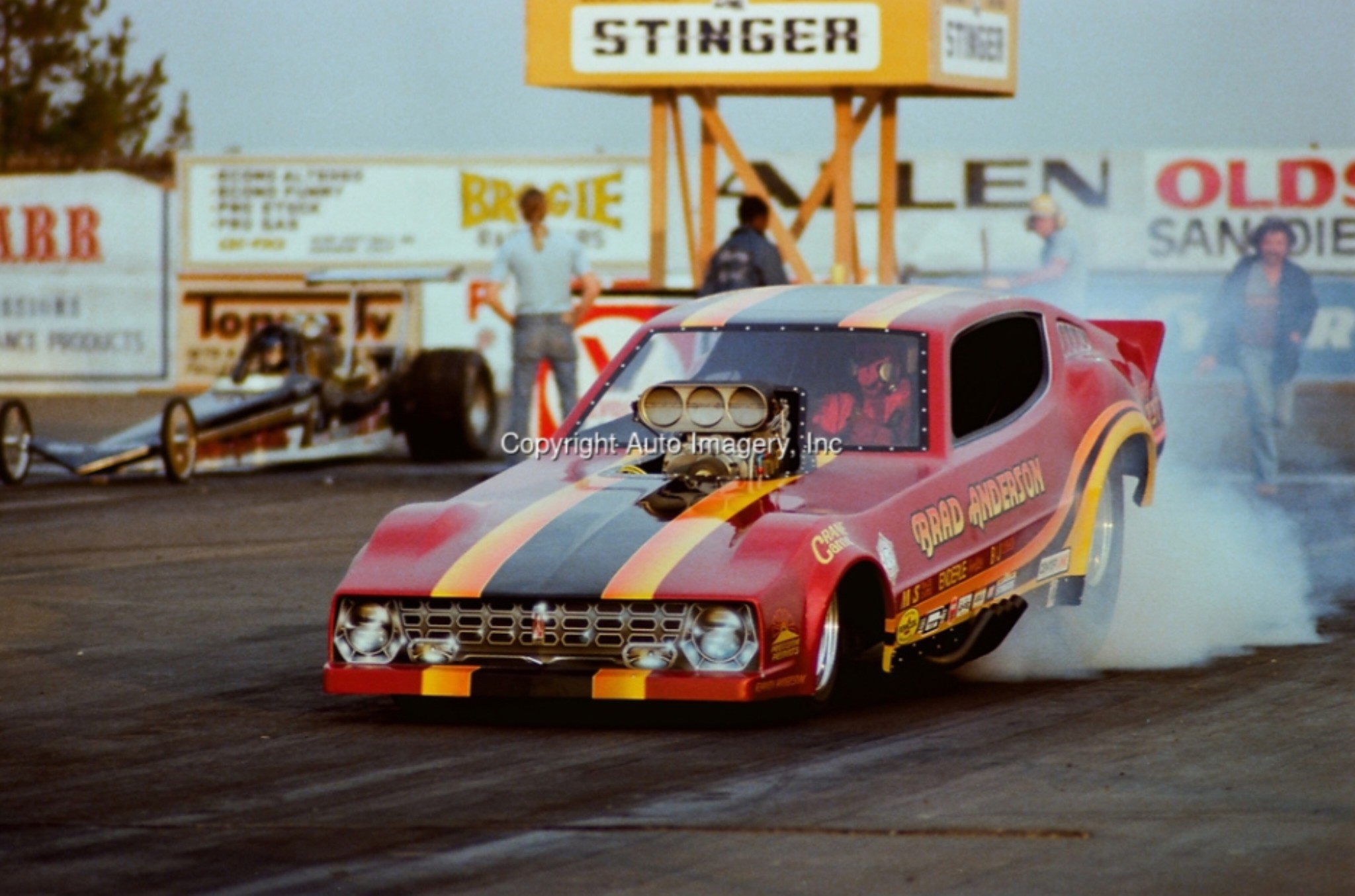 Drag - Brad Anderson burning out in 1979 📸 by Richard Shute | Auto ...