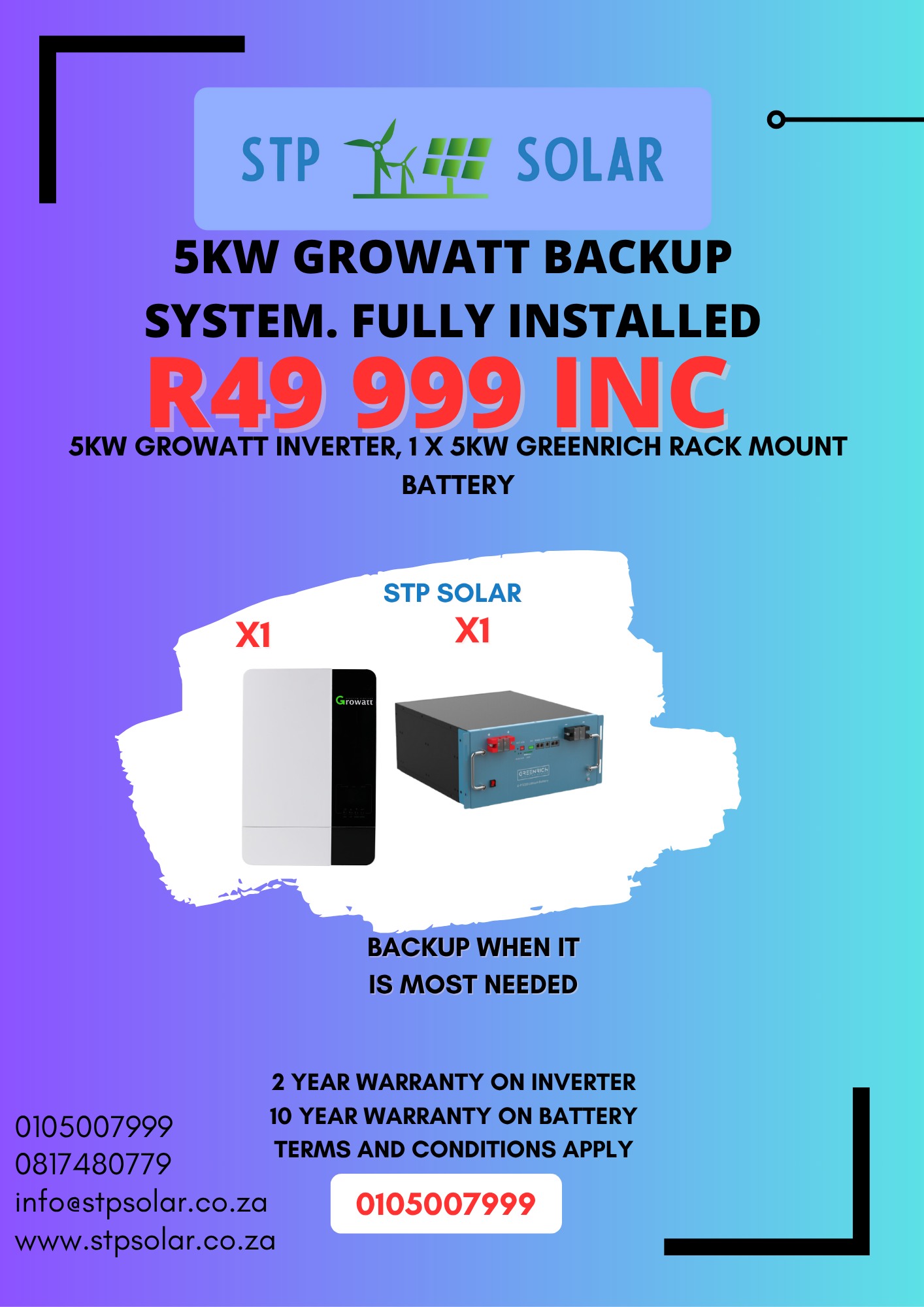 STP SOLAR - 🔋 STP Solar – 5kW Growatt Backup System 🔋... | Facebook