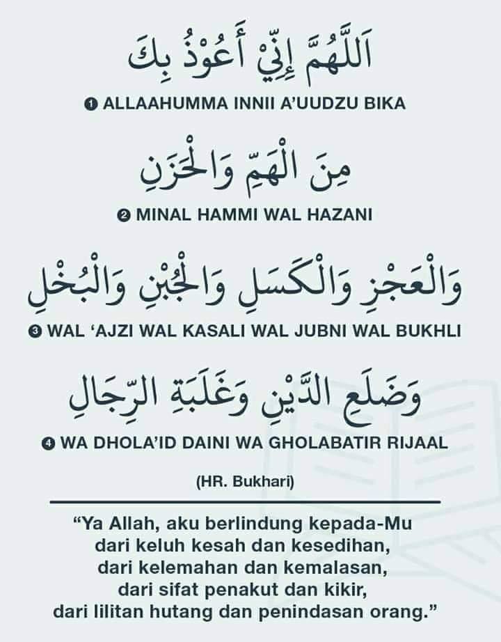 Islam Itu Nasihat 3 Nabi S A W Ajarkan Doa Ini Adalah Untuk Selesaikan Masalah 1 Bebanan Hutang 2 Lemah Semangat Gelisah Jiwa Dan Malas 3 Rasa Sedih Dan Takut 4