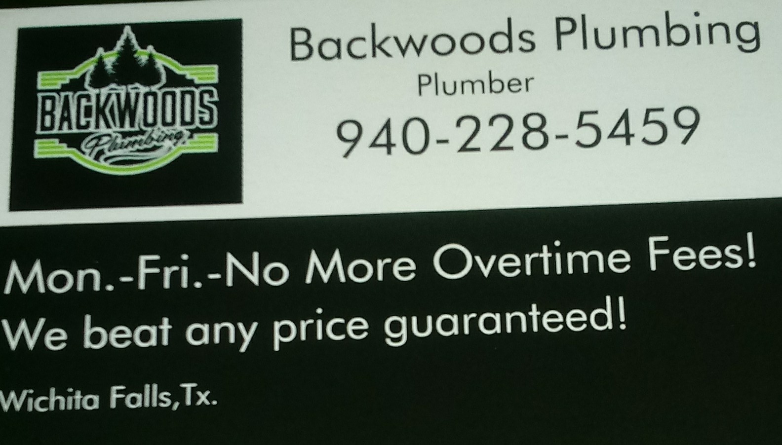 Backwoods Plumbing of Wichita Falls | Wichita Falls TX
