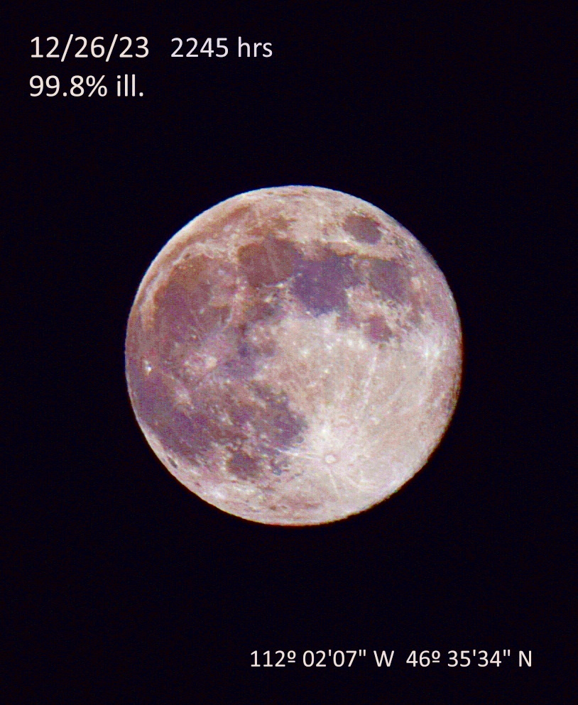 Full Moon of 15.1.2025 from 0:16 a.m.in usual colour and in