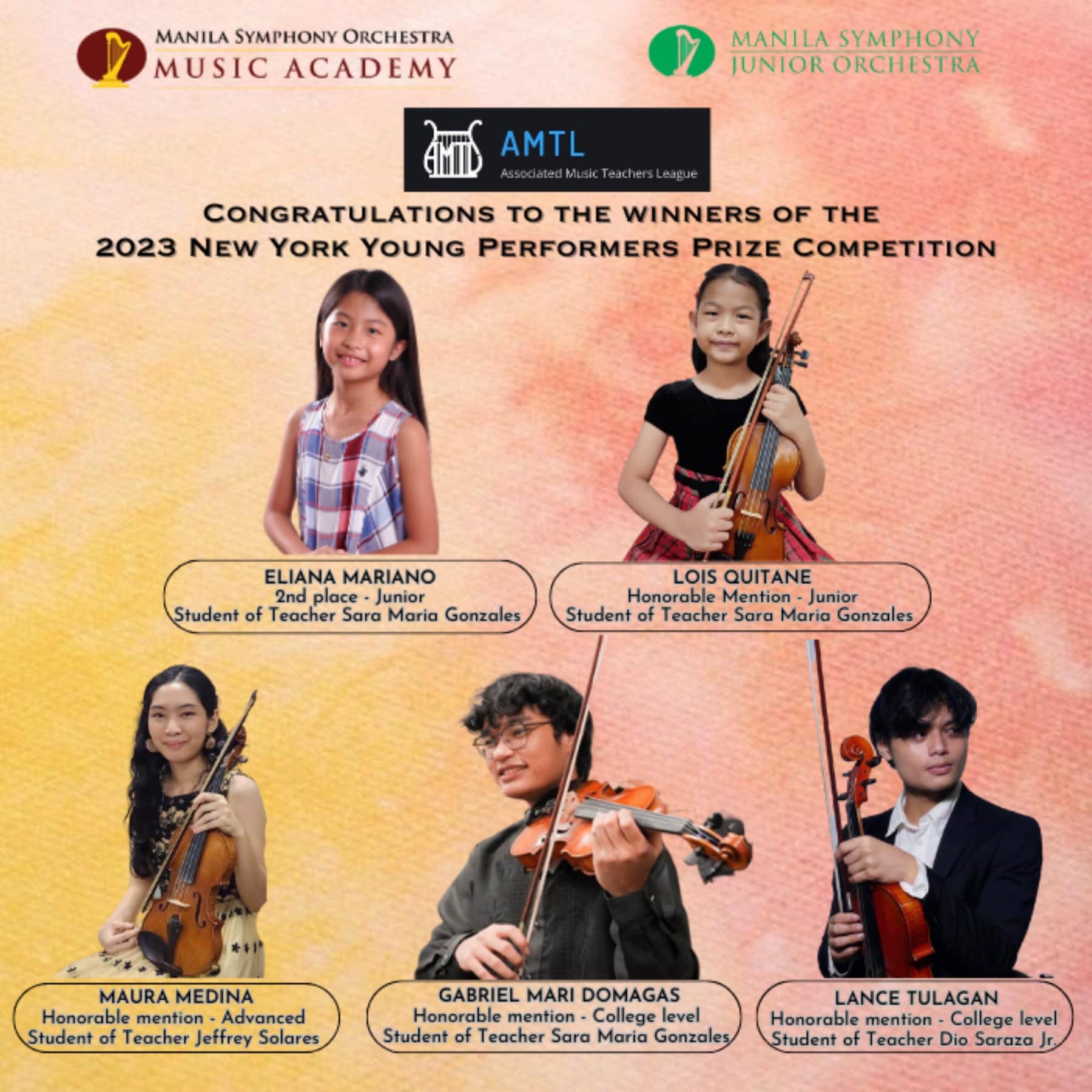 Congratulations to... - Manila Symphony Junior Orchestra