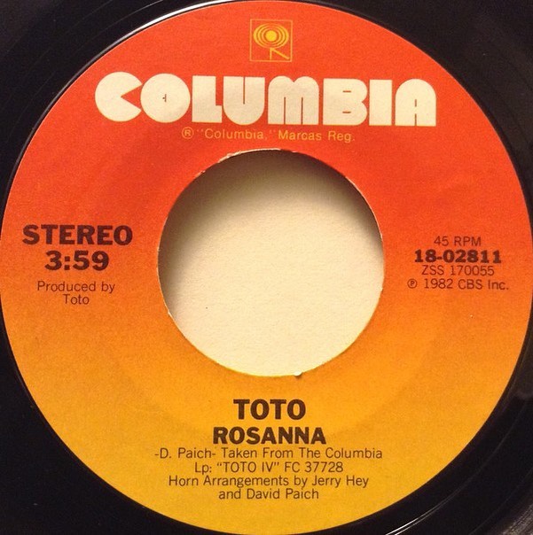 In honor of the release of Toto IV -April 8th, 1982. 44 years