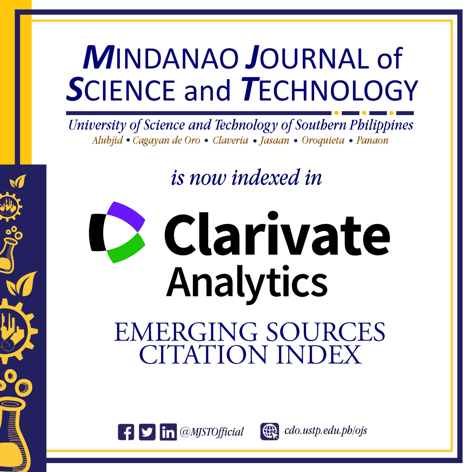 Congratulation... - Mindanao Journal of Science and Technology