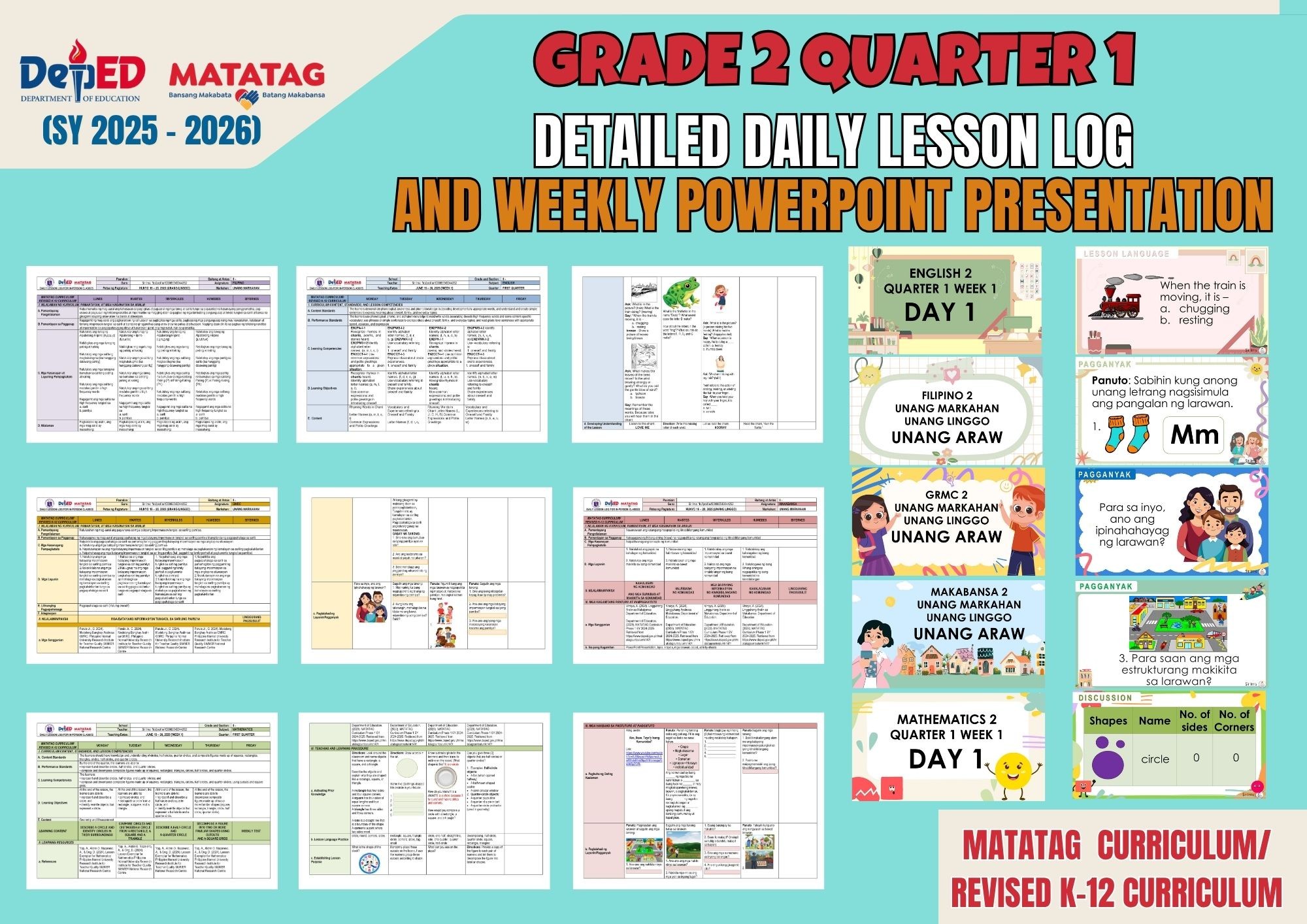 Deped Matatag Grade 2 Complete Files | Quarter 1 Grade 2 WEEK 4 DLL AND ...