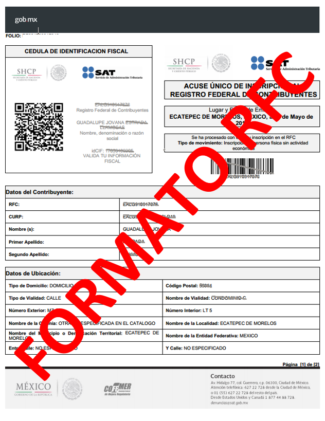 IMPRESIÓN: FORMATO RFC con HOMOCLAVE... - Tramites Ciber Fix | Facebook