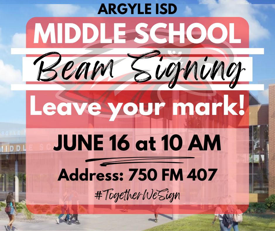 AISD - 📣 You're Invited!! 🏗 Argyle ISD is hosting a Middle School Beam ...