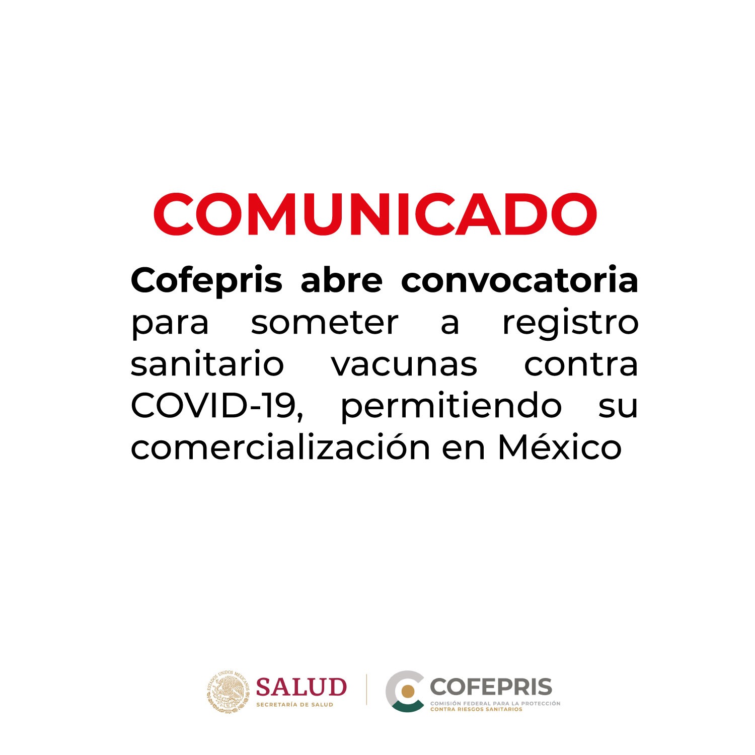 COFEPRIS - Cofepris abre convocatoria para someter a...
