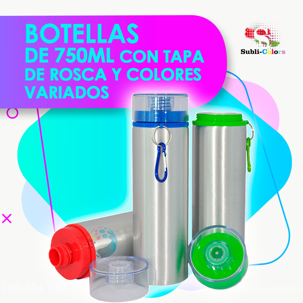 Subli-Colors - 🟣BOTELLAS DE 750ML CON TAPA DE ROSCA Y... | Facebook