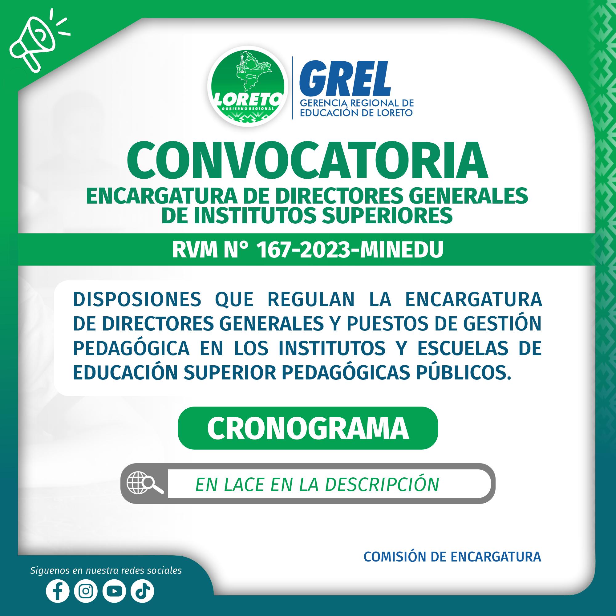 Gerencia - 🟢 CONVOCATORIA📣 ENCARGATURA DE DIRECTORES GENERALES DE ...