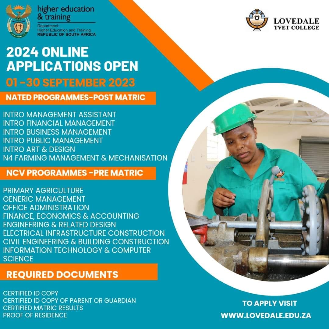 Lovedale - 𝐎𝐍𝐋𝐈𝐍𝐄 𝐀𝐏𝐏𝐋𝐈𝐂𝐀𝐓𝐈𝐎𝐍𝐒 𝐅𝐎𝐑 𝟮𝟬𝟮𝟰 𝗔𝗖𝗔𝗗𝗘𝗠𝗜𝗖 𝗬𝗘𝗔𝗥 Attention all ...