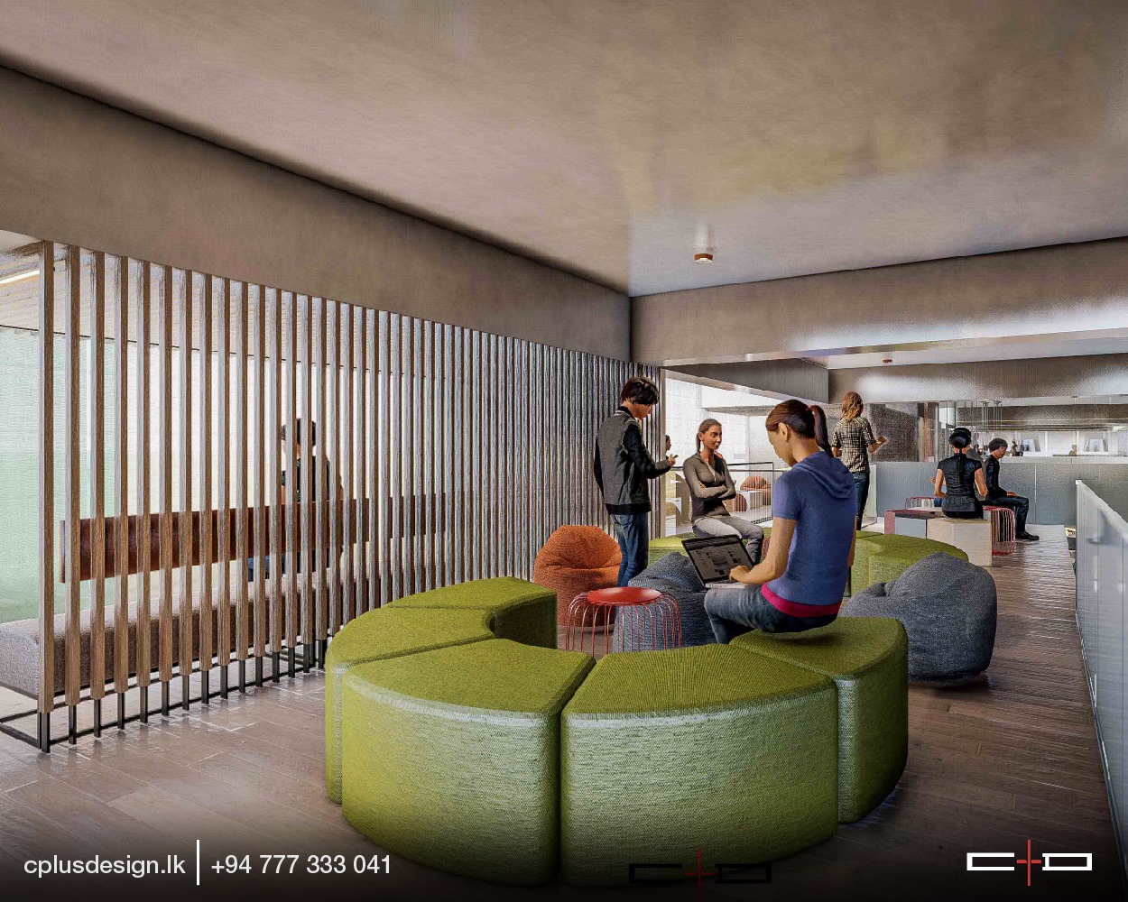 C Plus Design - The design is made for a library interior....