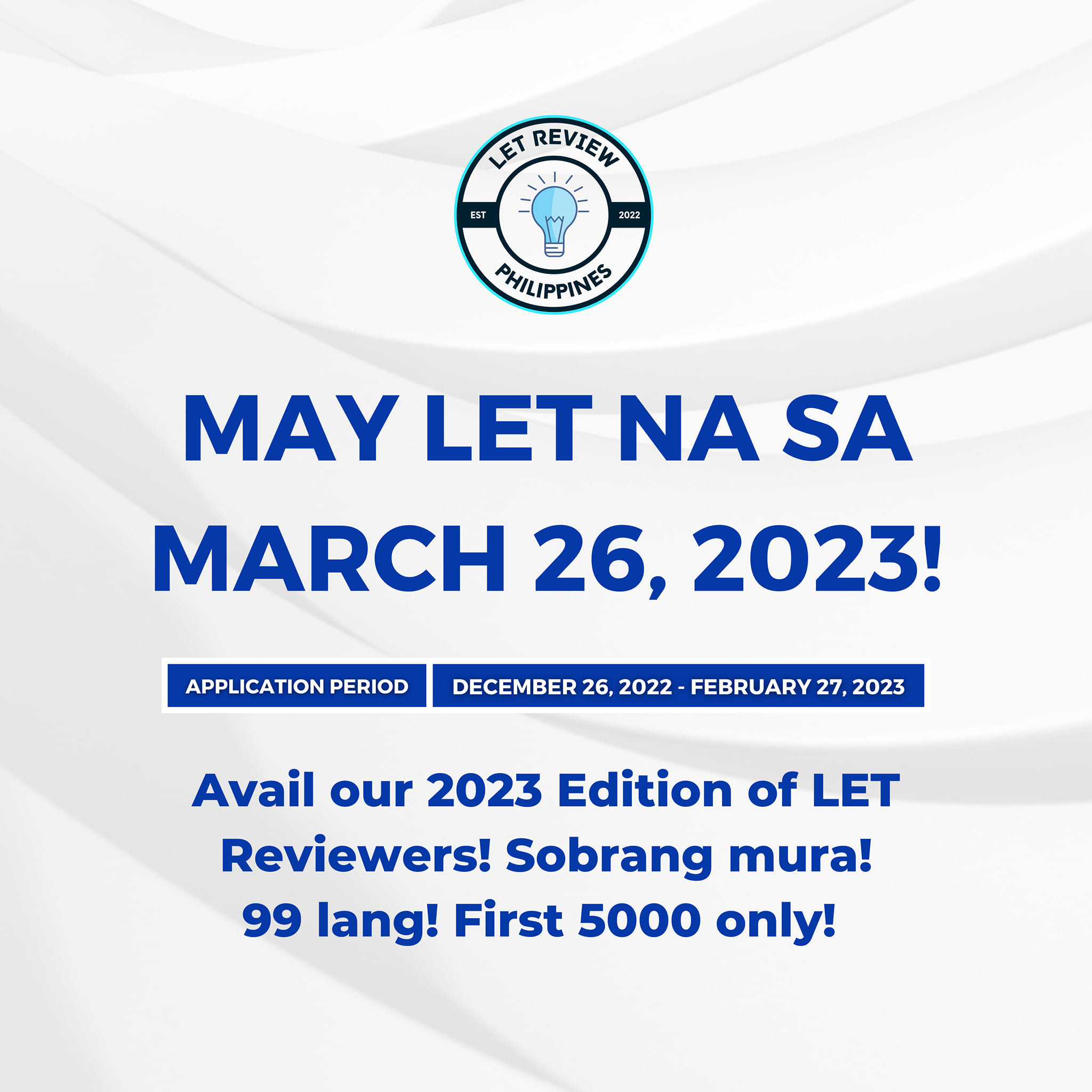 Board Exams PH - MAY LET NA SA MARCH 26, 2023! Avail our... | Facebook