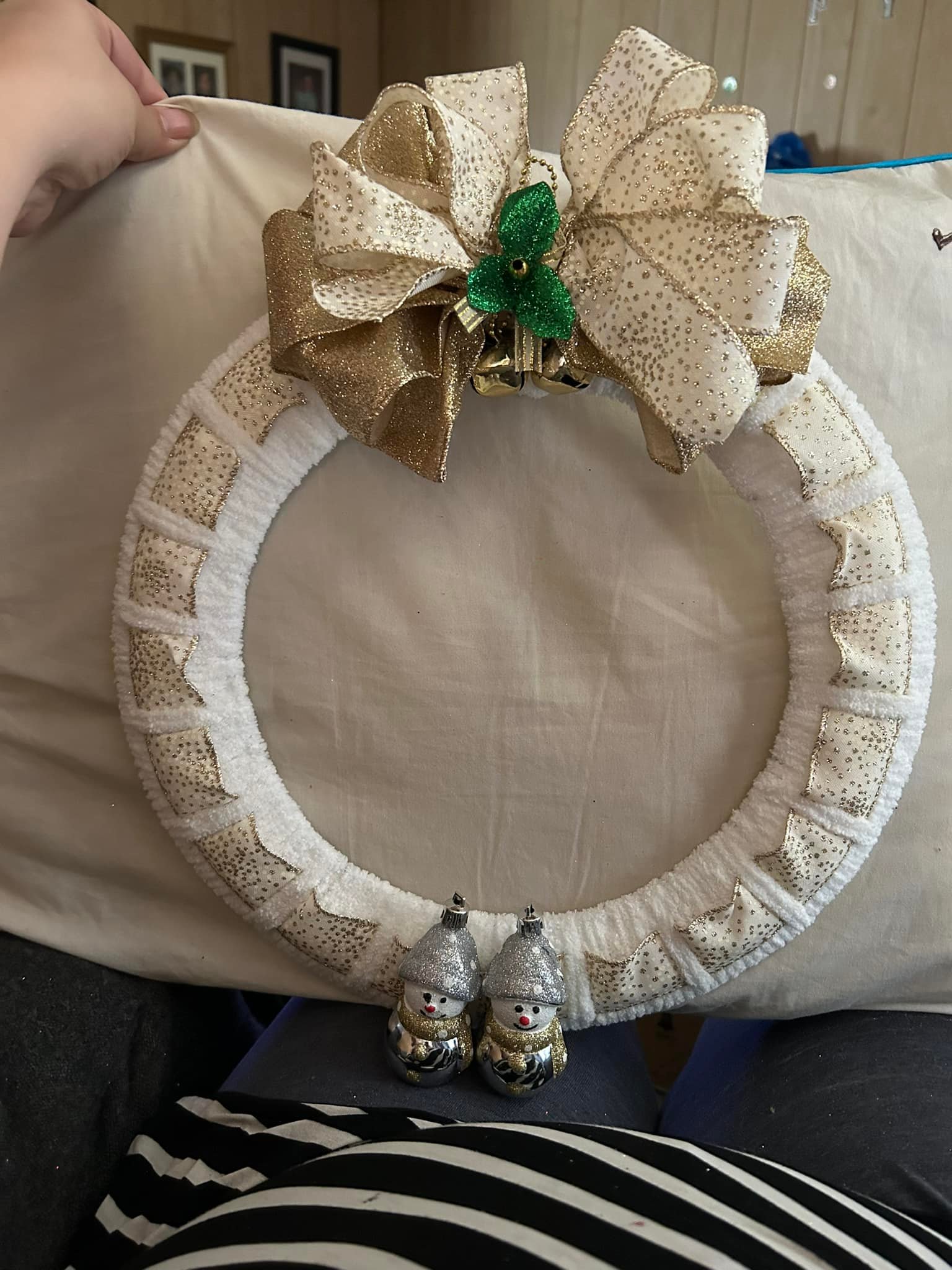 Dollar Tree DIY decor with blue, red, and gold supplies