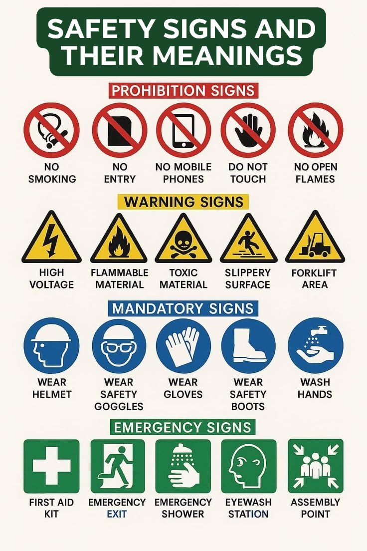Fire-fighting - SAFETY SIGNS AND THEIR MEANINGS‼️ . . #Engineering # ...