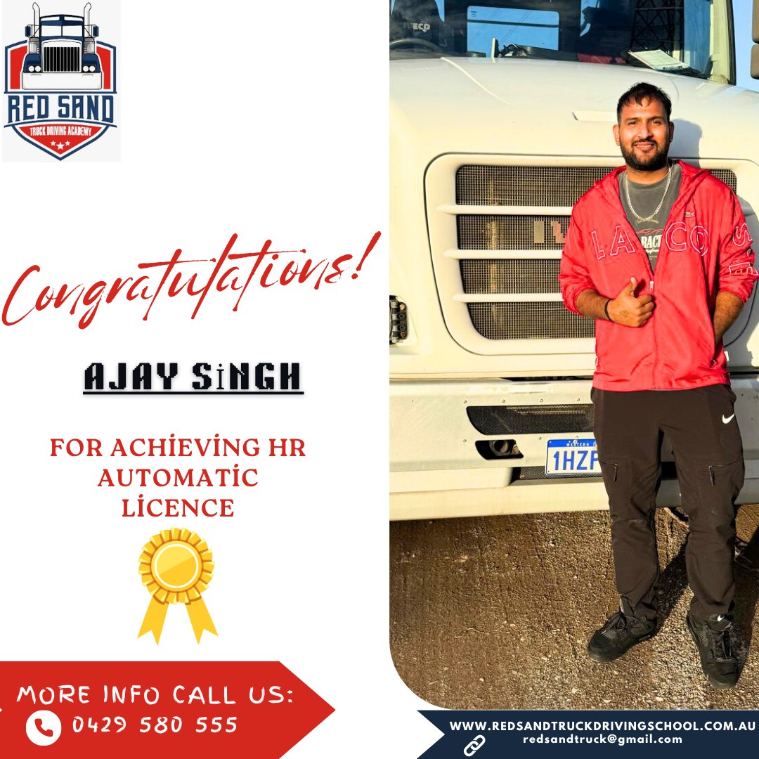 Red - 🎉 Congratulations Ajay Singh on completing the Heavy Rigid ...
